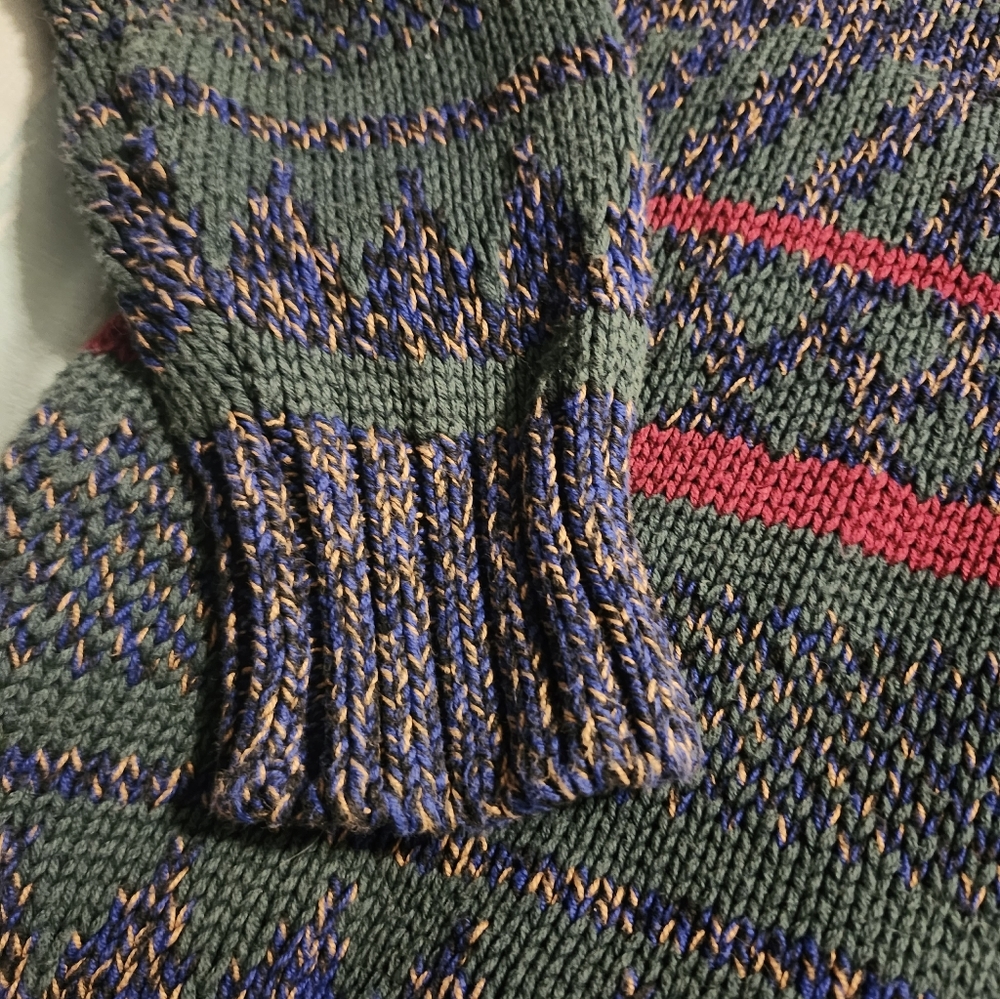 Vintage Eddie Bauer Sweater Blue & Green Outdoor Men's Size Medium - Picture 2 of 7